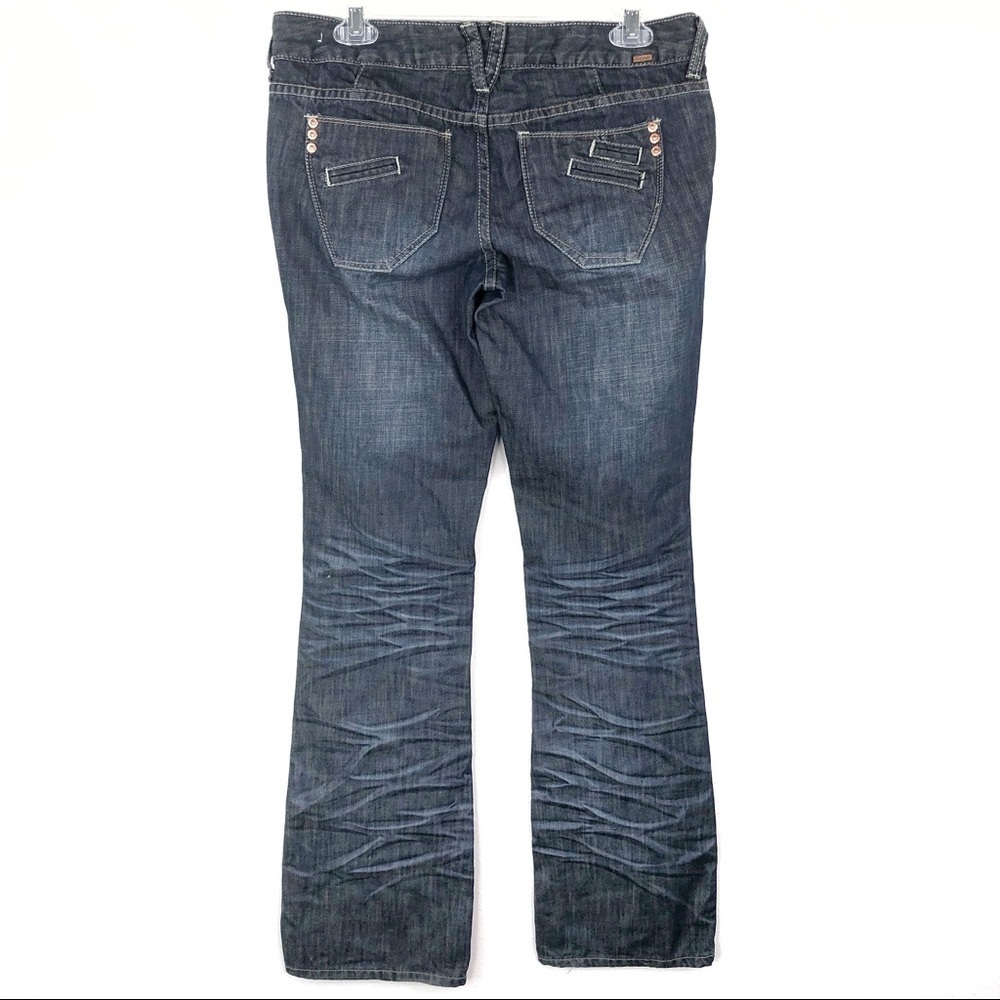 Kensie Denim Dark Wash Fade Bootcut Low Rise Jean - Picture 3 of 5